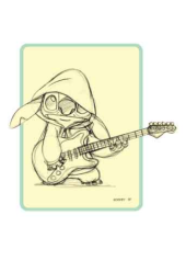 小魔星 史迪仔 史迪奇 星際寶貝 素描 彈 吉他 防水 貼紙